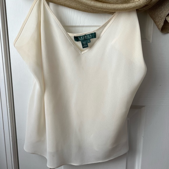 Ralph Lauren metallic Gold Shimmer Two Piece Top Shirt and Tank Top - Picture 3 of 6